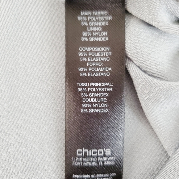 Chico's Travelers Liquid Shimmer Layered Top Size L in Feather Stone NEW Stretch - Picture 10 of 13